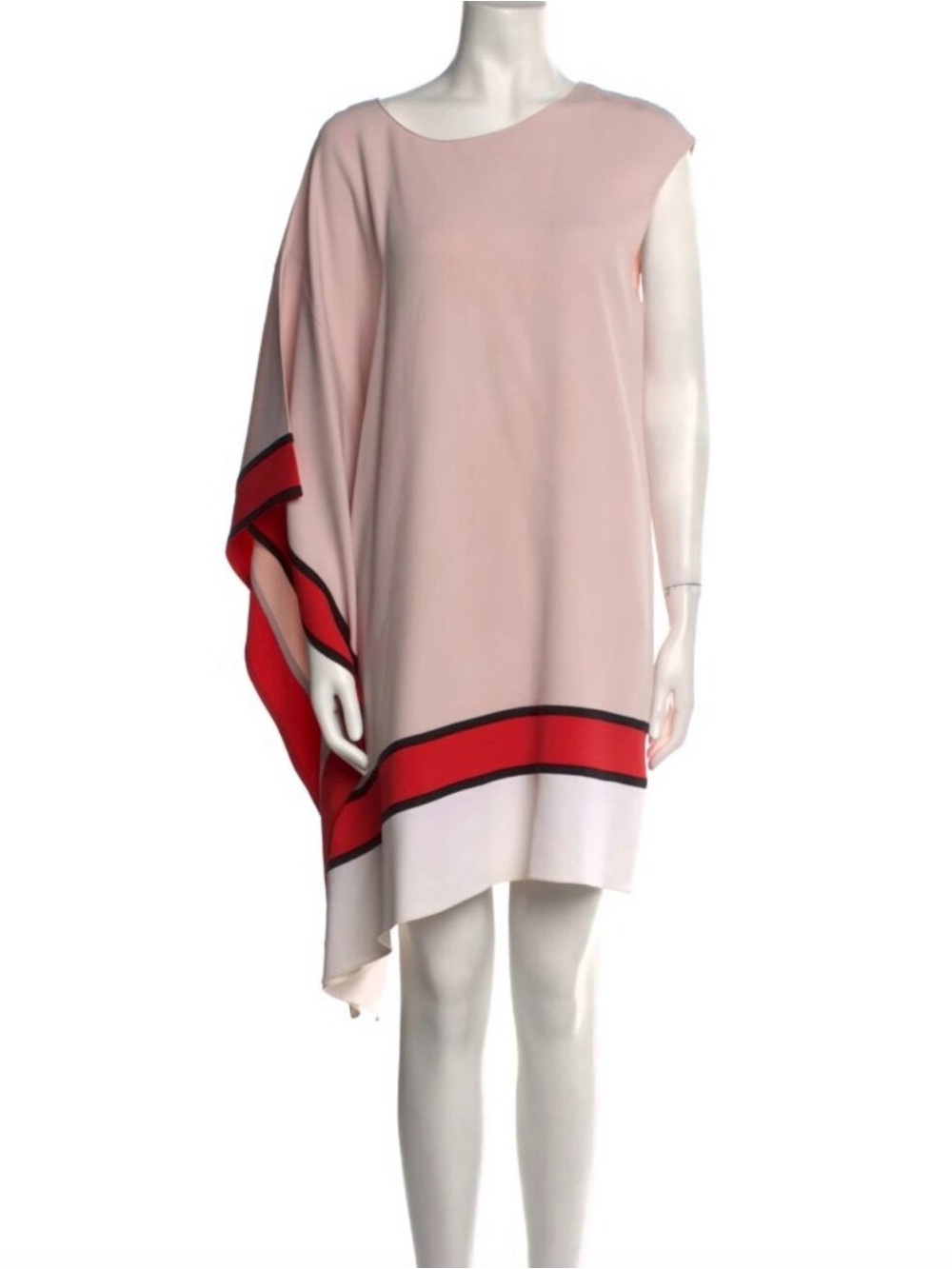 Vintage Andrew Gn pink / red one-shoulder shift dress
